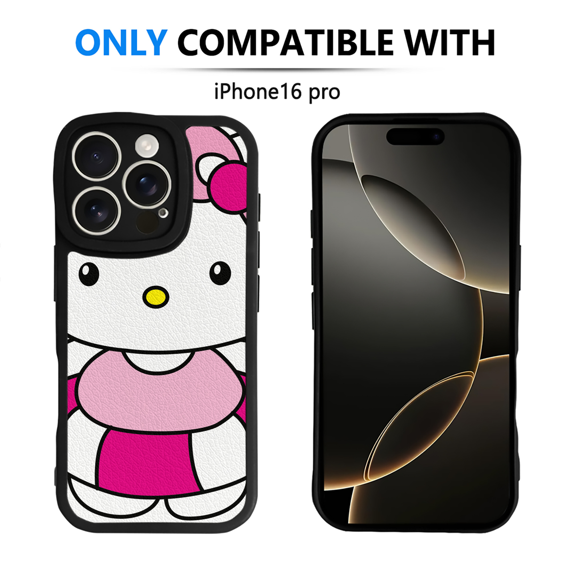 （画像用） Hello Kitty ハローキティ 【iPhone 16シリーズ対応】シリコンスマホケース（レザー調） 材質：シリコン